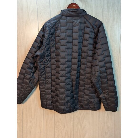 Mountain Hardwear Down Jacket Black Mens XL Full Zip Outdoor Quilted FLAW - Picture 2 of 9